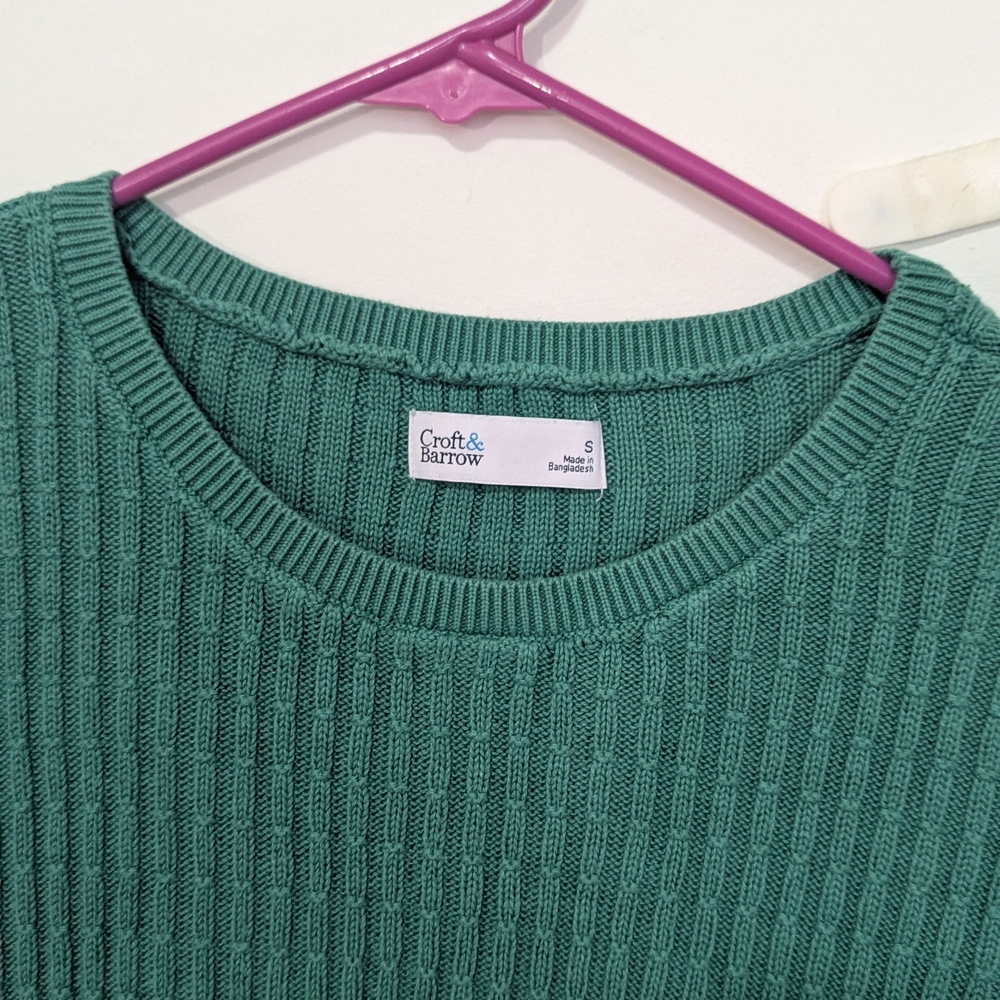 Croft & Barrow Teal Ribbed Knit Top - Picture 4 of 7
